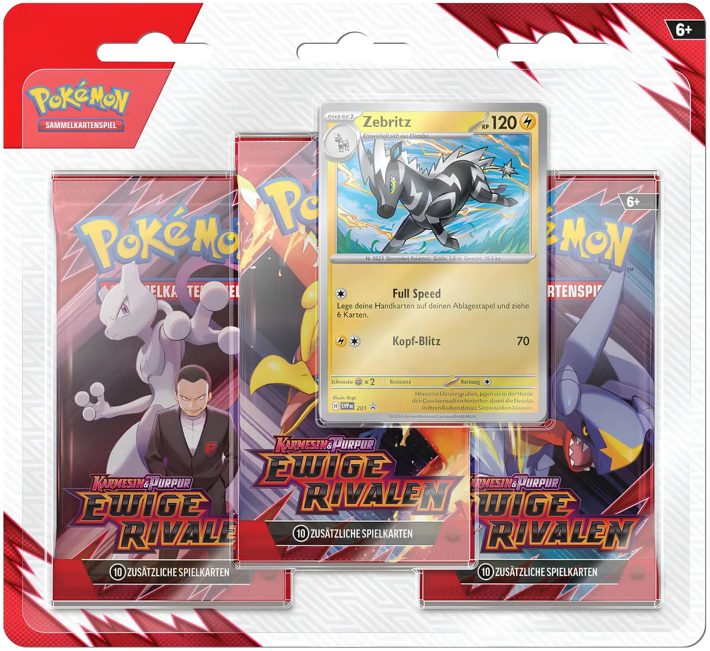 Pokemon - Karmesin & Purpur: Ewige Rivalen - Booster-Blister (3 Booster) Zebritz - deutsch (Kopie)