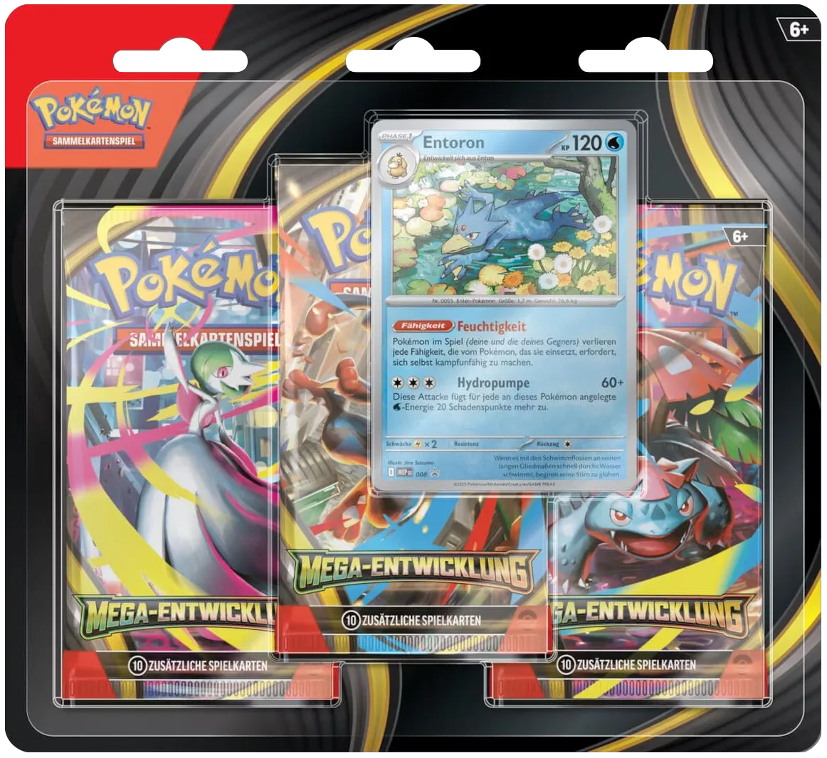 Pokemon – Mega-Entwicklung - Booster-Blister (3 Booster) Entoron - deutsch