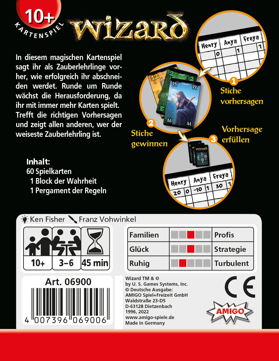 Amigo 06900 - Wizard - Kartenspiel ab 10 Jahre, 3-6 Spieler