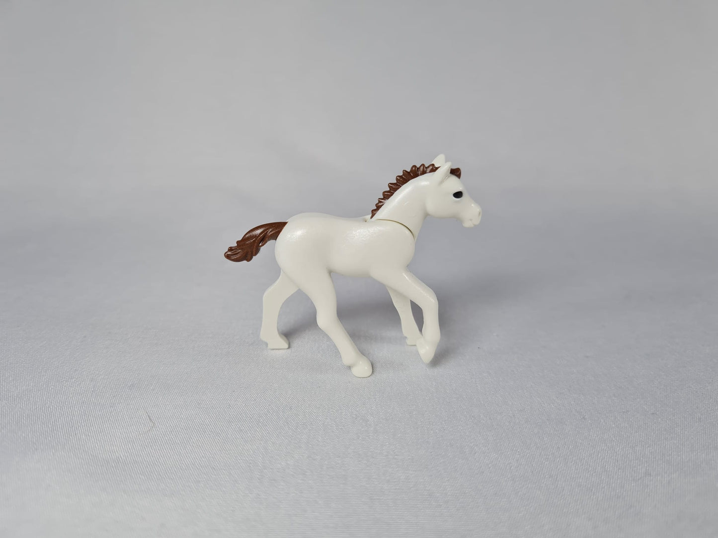 Playmobil Pony Fohlen weiß mit brauner Mähne-Ersatzteil-Bauernhof-Reiterhof