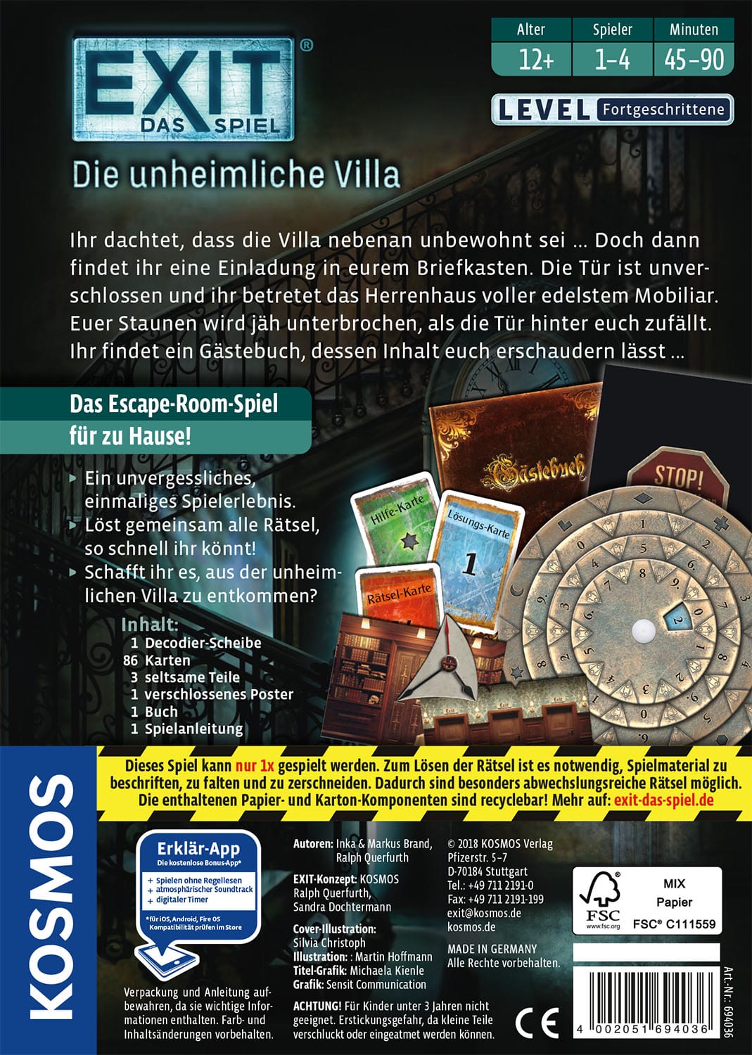 Kosmos - EXIT – Das Spiel: Die unheimliche Villa