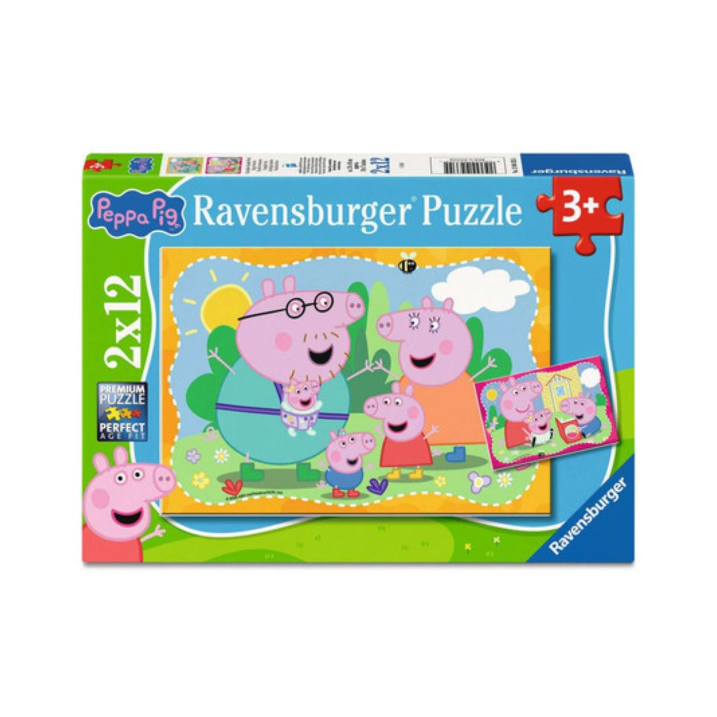 Ravensburger - Peppa Pig: Glückliche Familie Wutz - Kinderpuzzle - 2x12 Teile