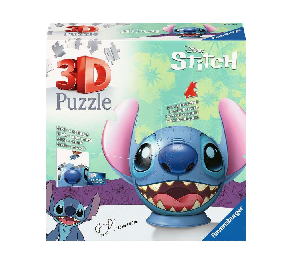 Ravensburger - Lilo & Stitch: Stitch - 3D Puzzle Ball mit Ohren - 77 Teile