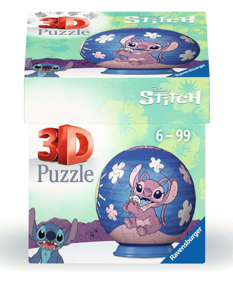 Ravensburger - Disney - Lilo & Stitch: Angel - 3D Puzzle-Ball - 55 Teile