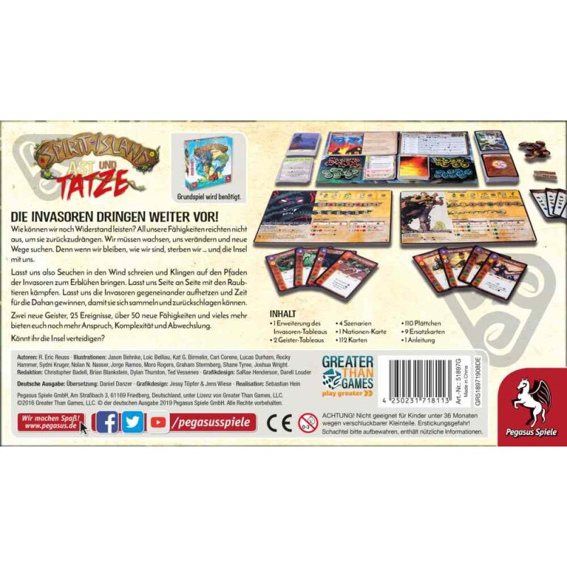 Spirit Island: Ast und Tatze (Erweiterung) - DE - Pegasus