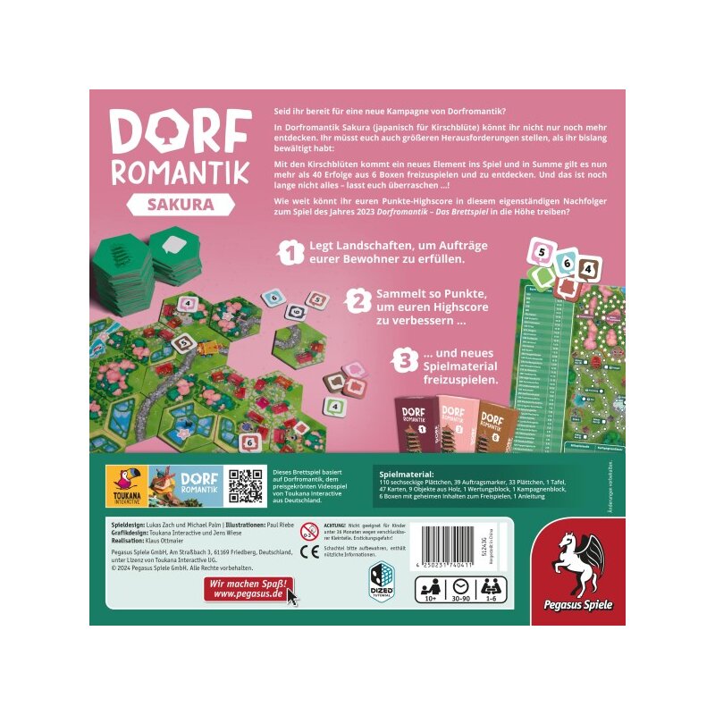 Dorfromantik – Sakura - 1-5 Spieler ab 10+ Jahren - DE - Pegasus
