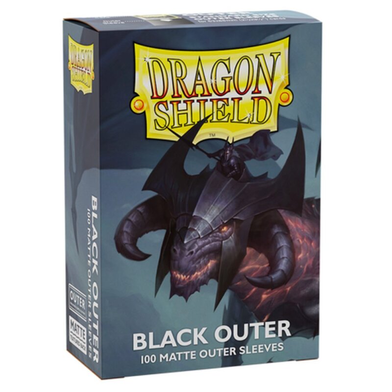 Dragon Shield: Outer Sleeves Matte Black (100 Sleeves) - Standard Size