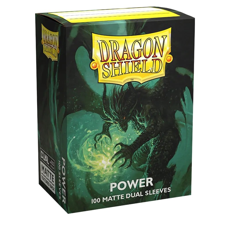 Dragon Shield: Matte – Dual Power (Metallic Green) (100 Sleeves) - Standard Size
