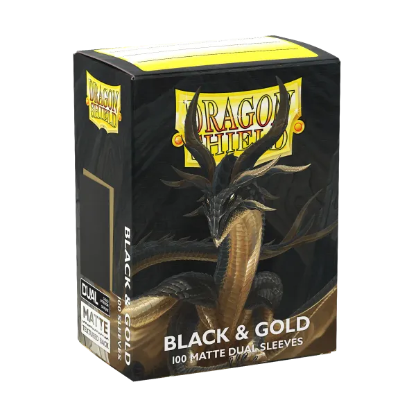 Dragon Shield - Black & Gold - Matte Dual Sleeves - Standard Size (100)