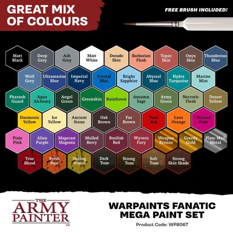 The Army Painter: Warpaints Fanatic - Mega Paint Set (50 x 18ml)