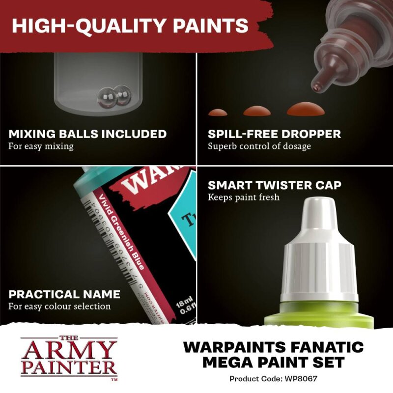The Army Painter: Warpaints Fanatic - Mega Paint Set (50 x 18ml)