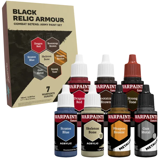 Army Painter - Combat Se7ens: Black Relic Armour Army Paint Set