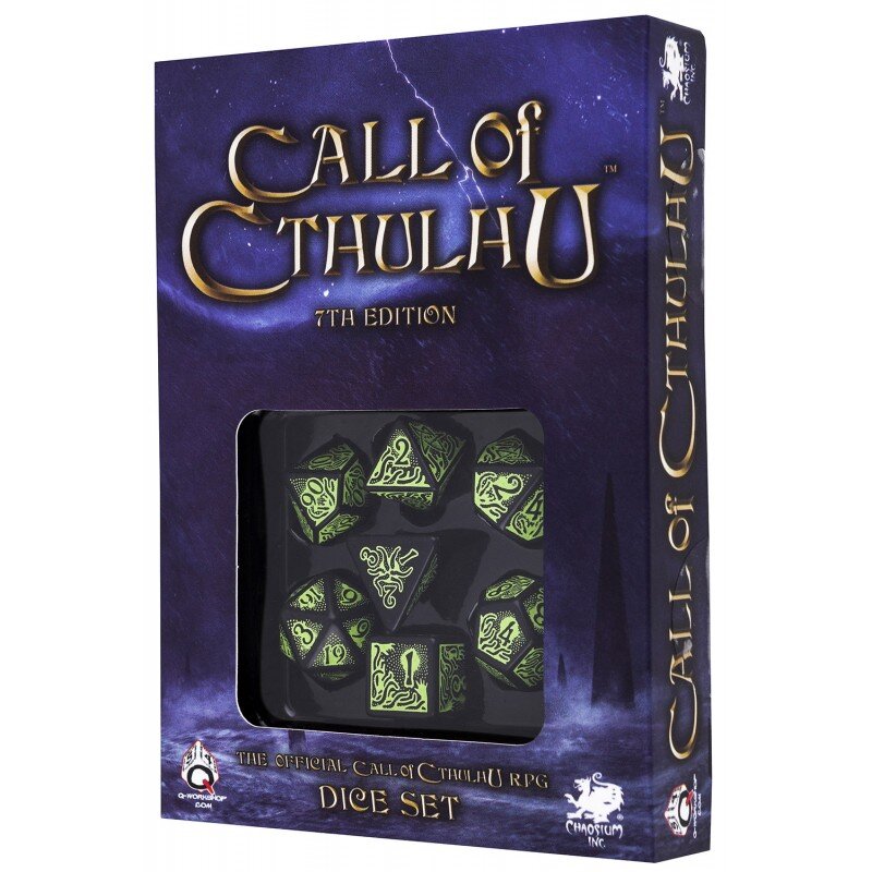 Call of Cthulhu: 7th Edition Dice Set (7) - Schwarz & Grün - Würfel