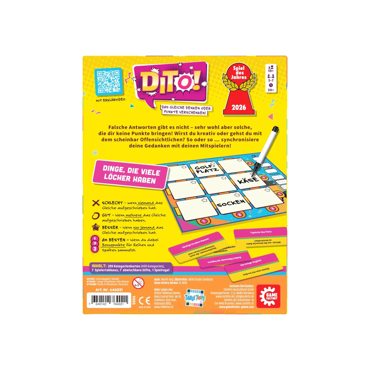 Game Factory - Dito! *Spiel des Jahres 2026*