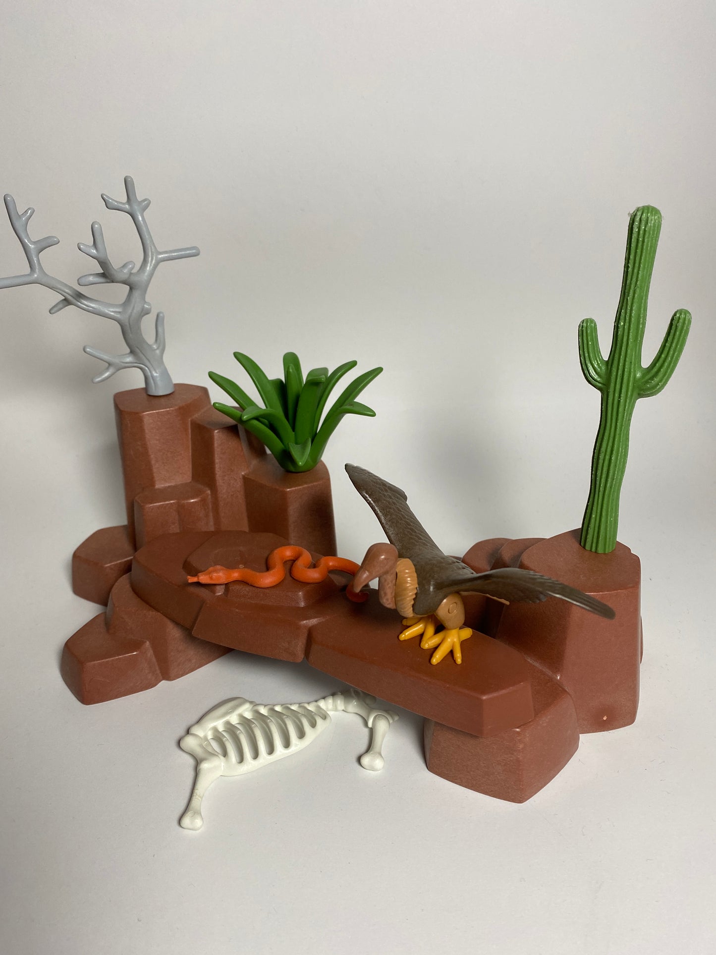 Playmobil Fels mit Kaktus und Strauch - Geier - Schlange - Western - Set