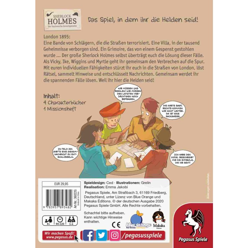 Sherlock Holmes - Die Nachwuchs-Investigatoren (Krimi-Comic-Spiel) - Pegasus