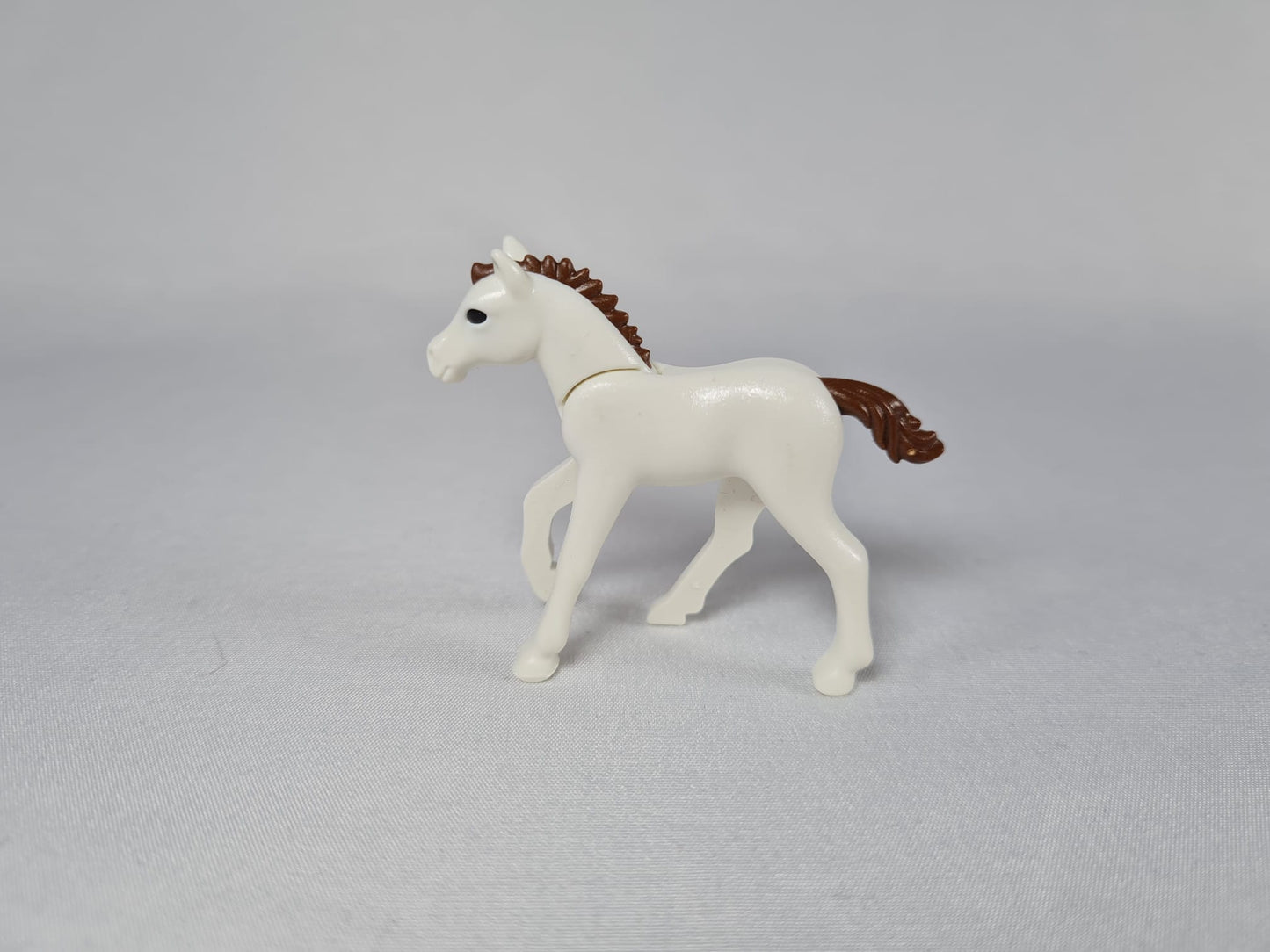 Playmobil Pony Fohlen weiß mit brauner Mähne-Ersatzteil-Bauernhof-Reiterhof