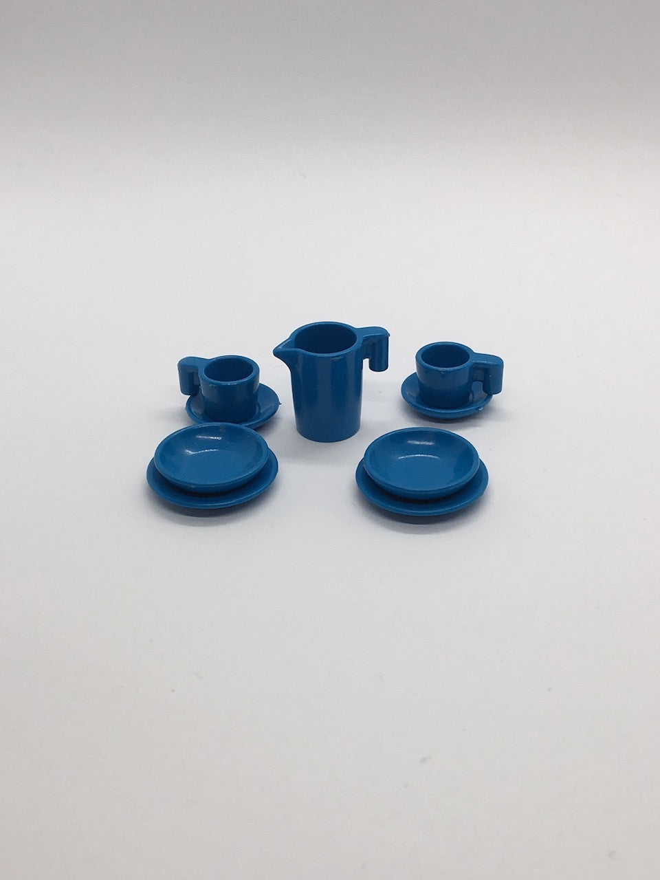 Playmobil 4x Teller mit Tassen und Unterteller und Kanne - blau - C2906