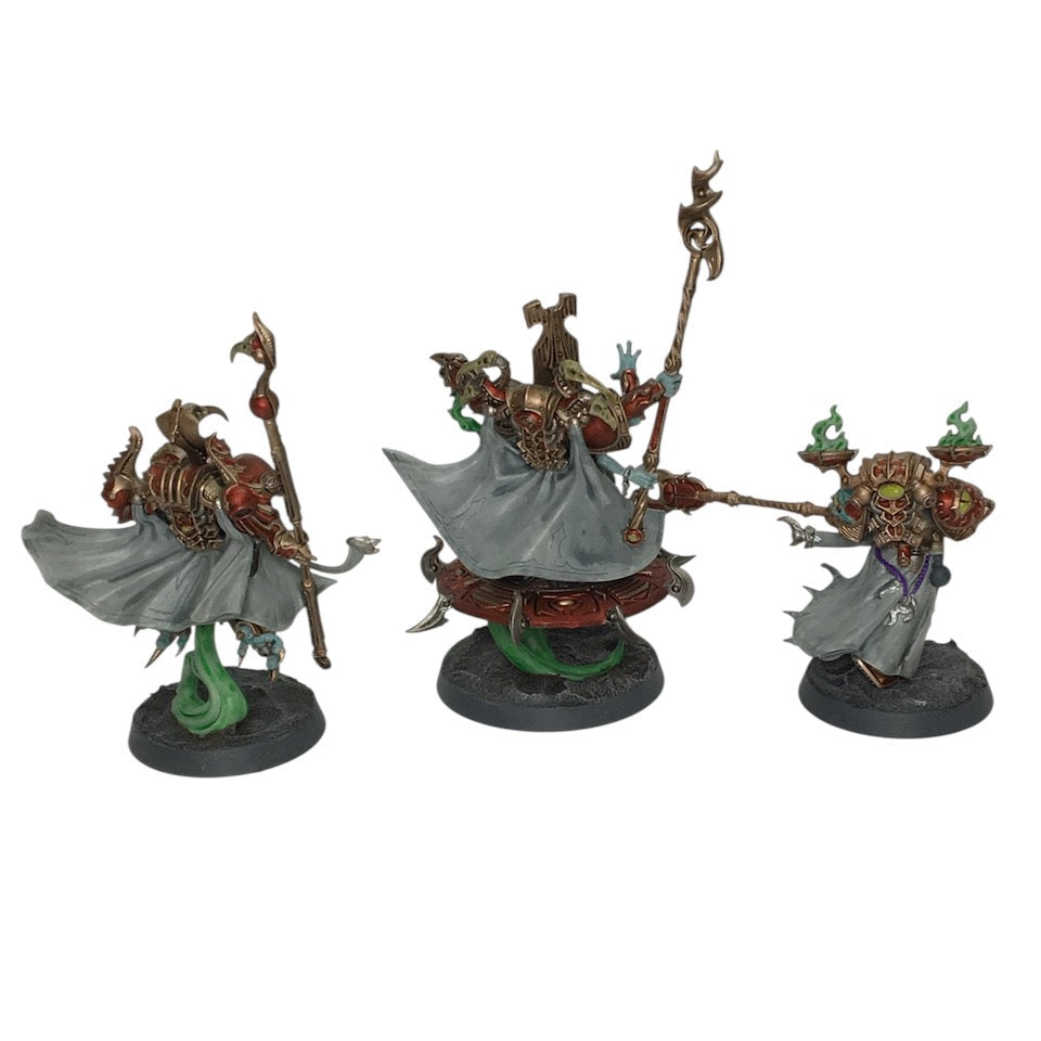 Thousand Sons - 3x Exalted Sorcerers - gut bemalt