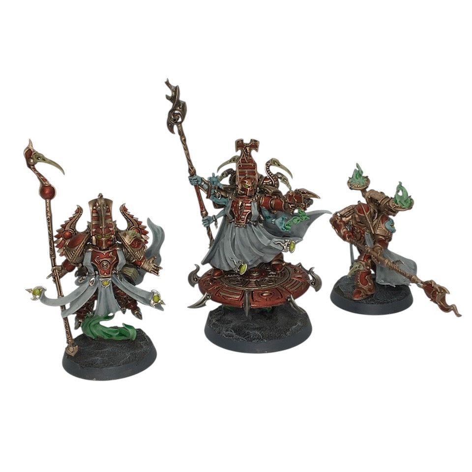 Thousand Sons - 3x Exalted Sorcerers - gut bemalt