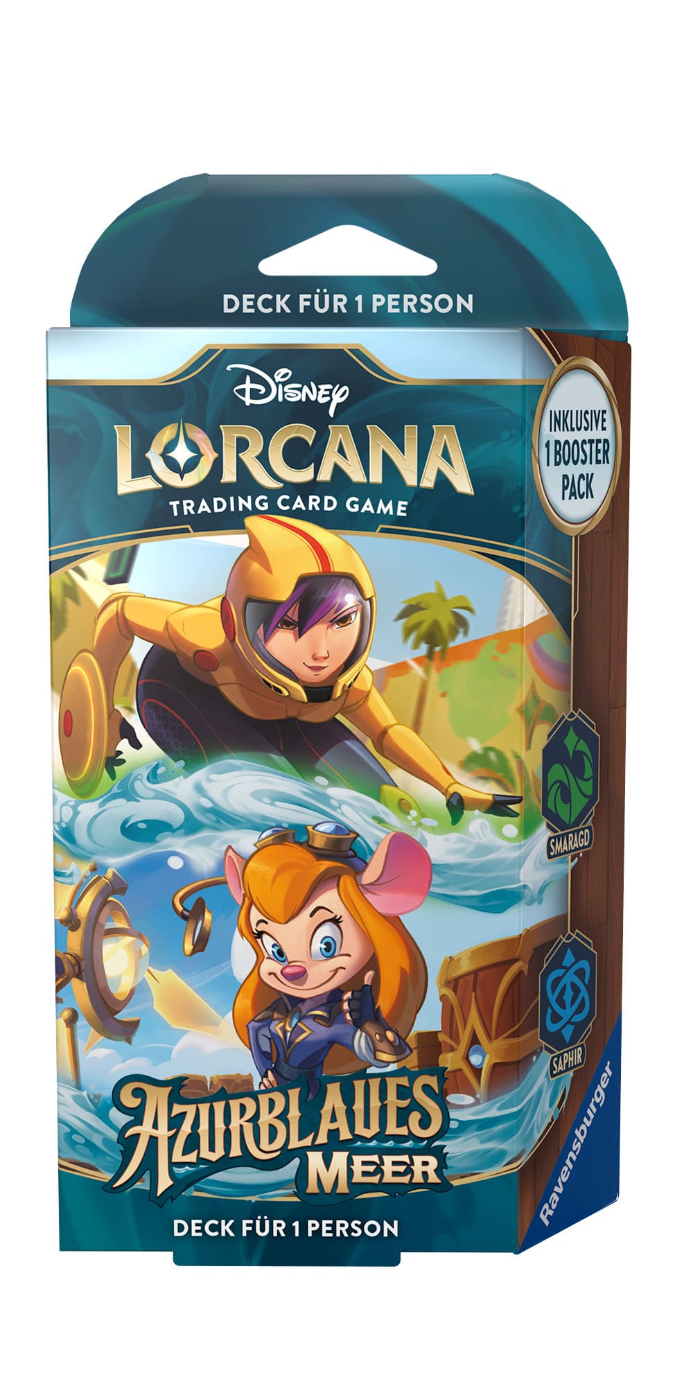 Disney Lorcana TCG - Azurblaues Meer - Starter Deck - Smaragd Saphir - DE
