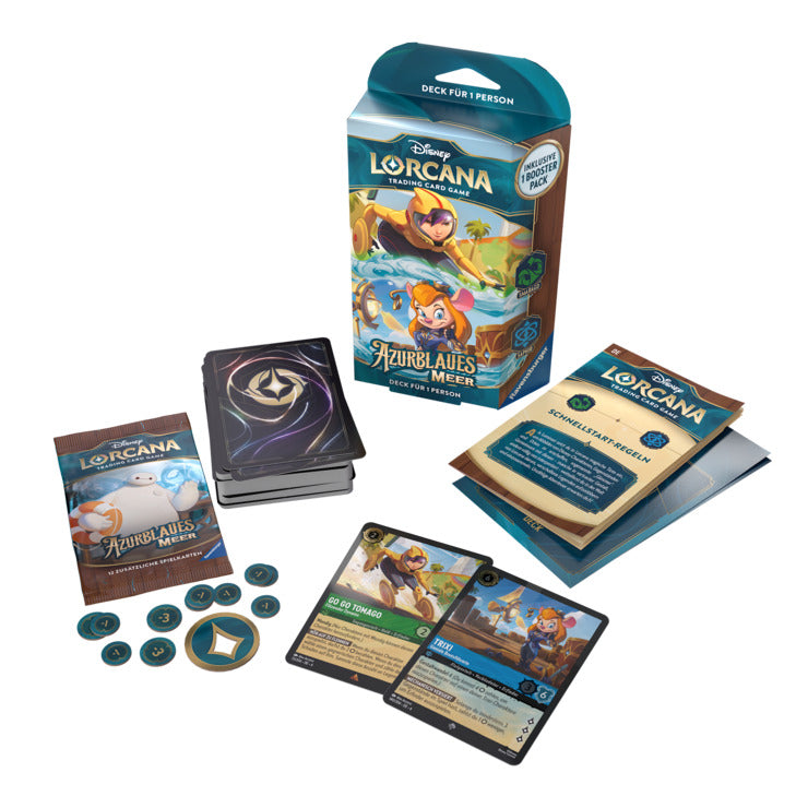 Disney Lorcana TCG - Azurblaues Meer - Starter Deck - Smaragd Saphir - DE