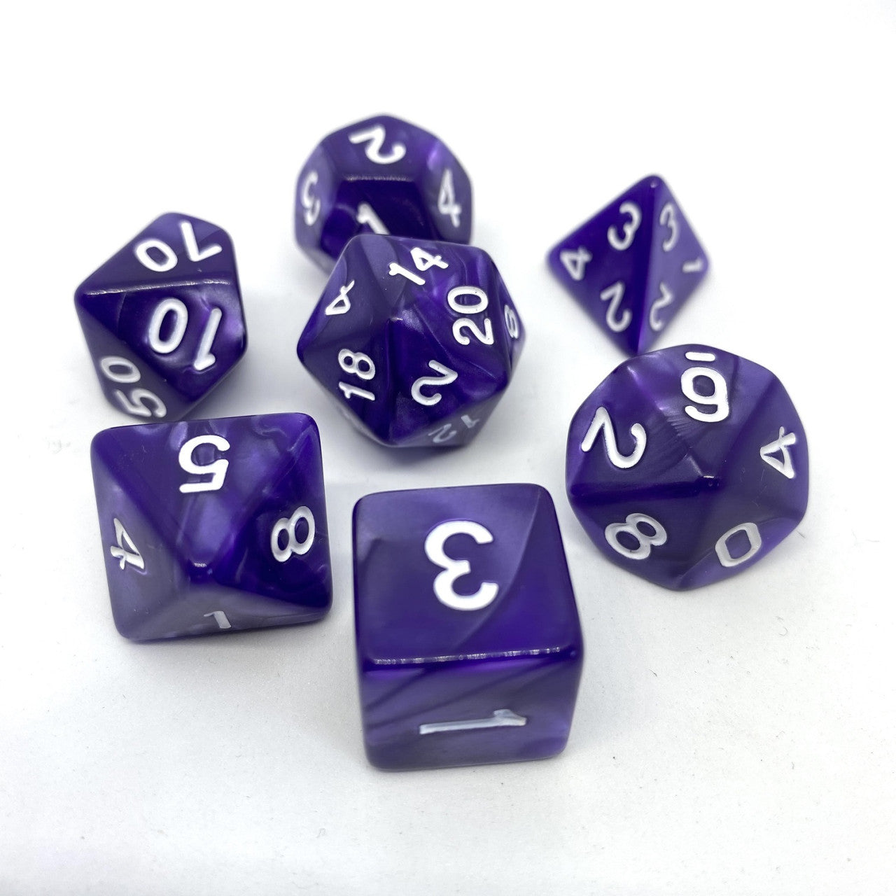 Würfelset Pearl: Purple/White (7)