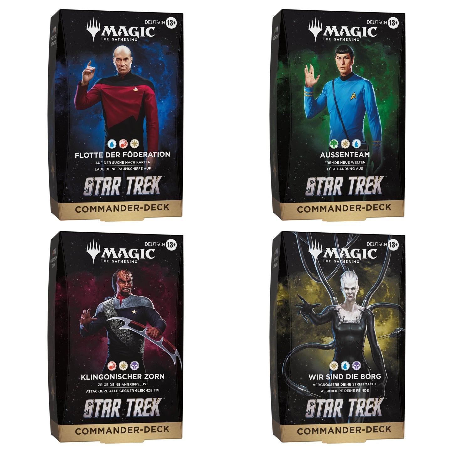 Magic The Gathering – Star Trek - Commander-Deck-Display (4 Decks) - Deutsch