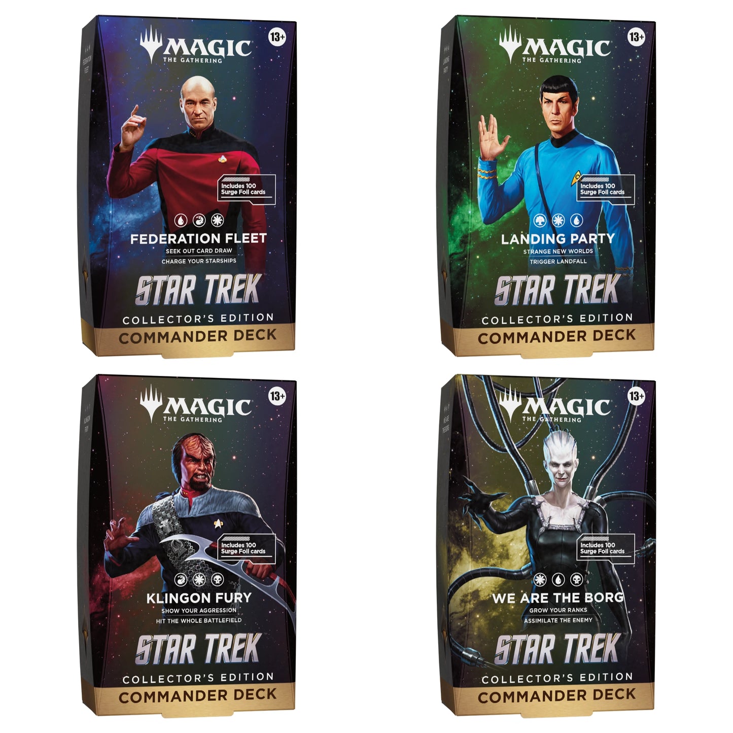 Magic The Gathering – Star Trek - Collector Commander Deck Display – 4 Decks - Englisch