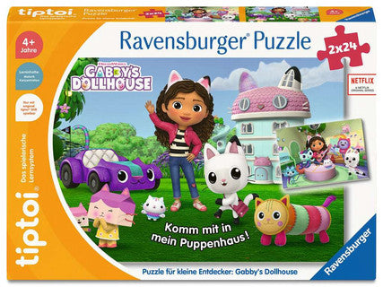 Ravensburger -Puzzle Gabby's Dollhouse komm mit in mein Puppenhaus - TIPTOI- 2x24 Teile