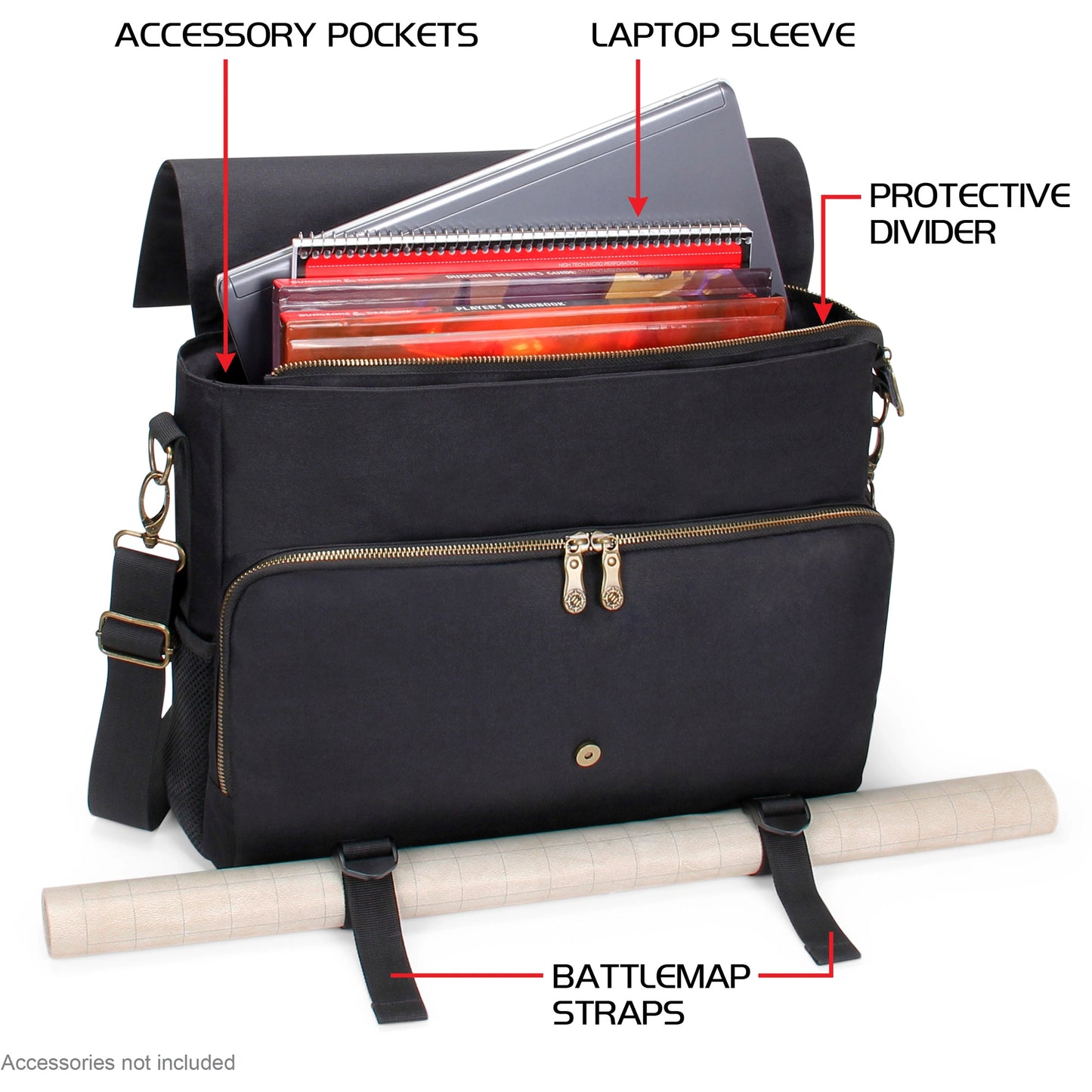 Enhance Gaming - RPG Player's Essentials Messenger Bag - Schwarz