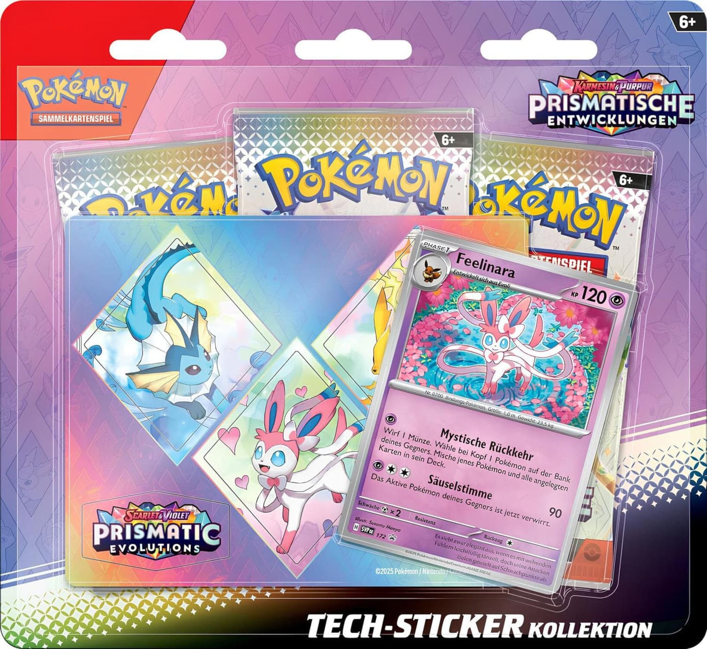 Pokemon - Karmesin & Purpur - Prismatische Entwicklungen - Tech-Sticker-Kollektion (3 Booster) Feelinara - deutsch