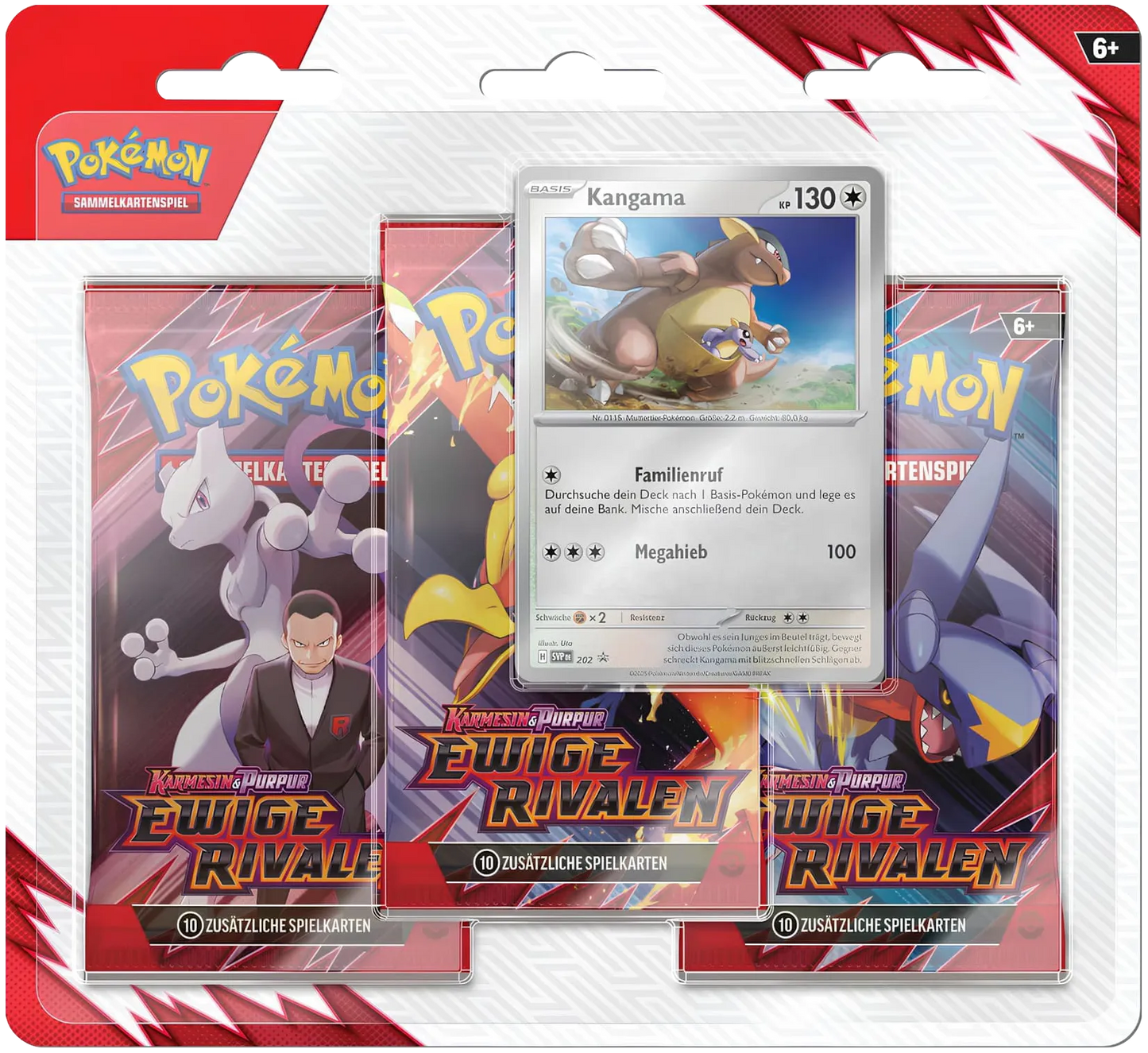 Pokemon - Karmesin & Purpur: Ewige Rivalen - Booster-Blister (3 Booster) Kangama - deutsch