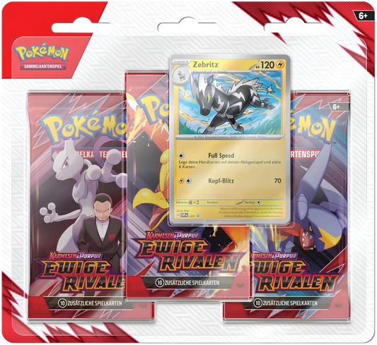 Pokemon - Karmesin & Purpur: Ewige Rivalen - Booster-Blister (3 Booster) Zebritz - deutsch (Kopie)