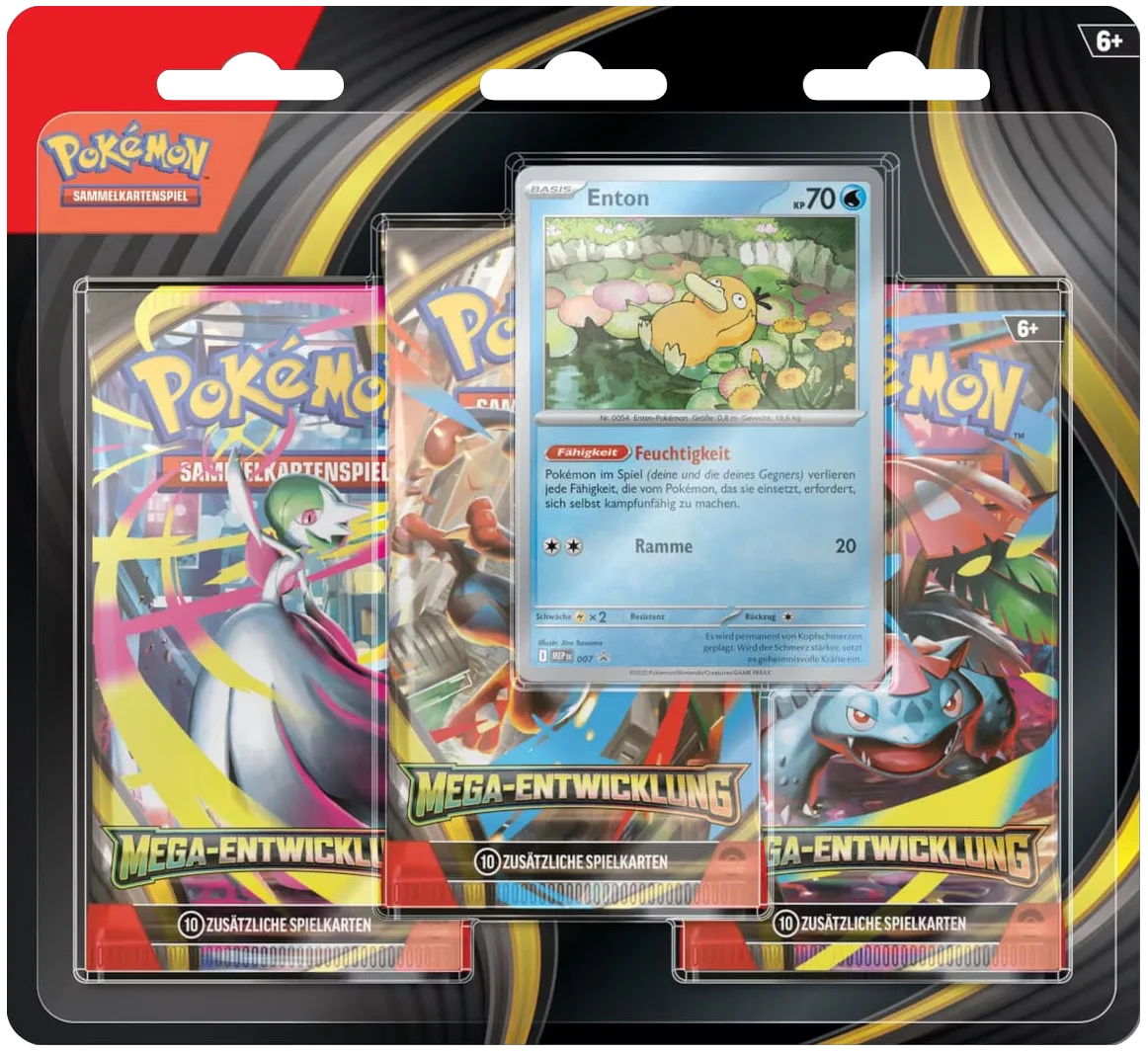 Pokemon – Mega-Entwicklung - Booster-Blister (3 Booster) Enton - deutsch