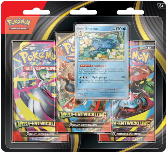 Pokemon – Mega-Entwicklung - Booster-Blister (3 Booster) Entoron - deutsch