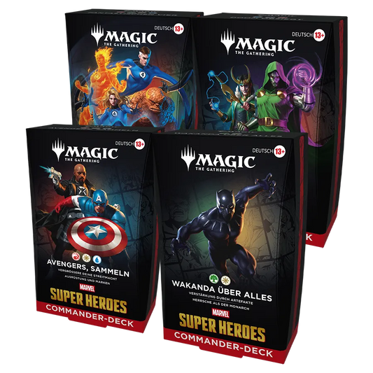 Magic: the Gathering - Marvel Super Heroes - Commander-Deck-Display (4 Decks) - deutsch