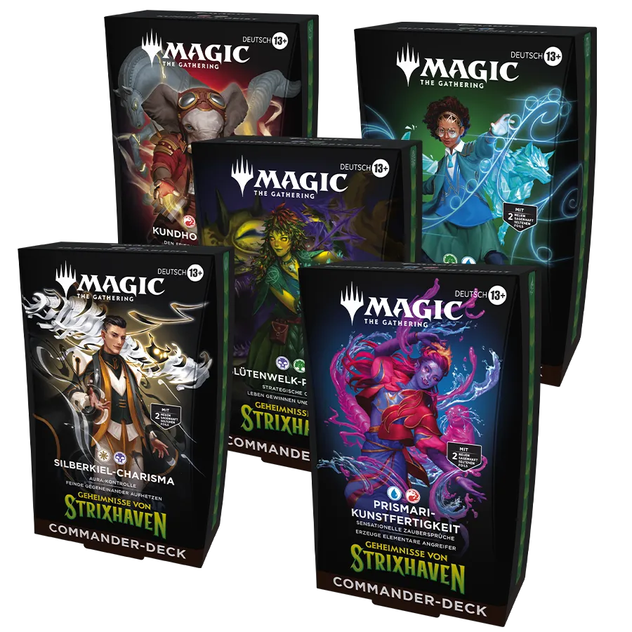 Magic the Gathering - Geheimnisse von Strixhaven - Commander-Deck-Display (5 Decks) - deutsch