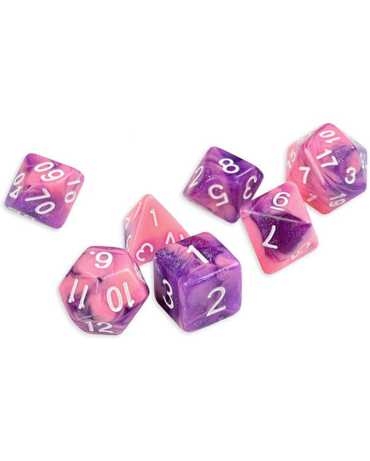 Dice4friends - Würfelset: Pink Galaxy (7)