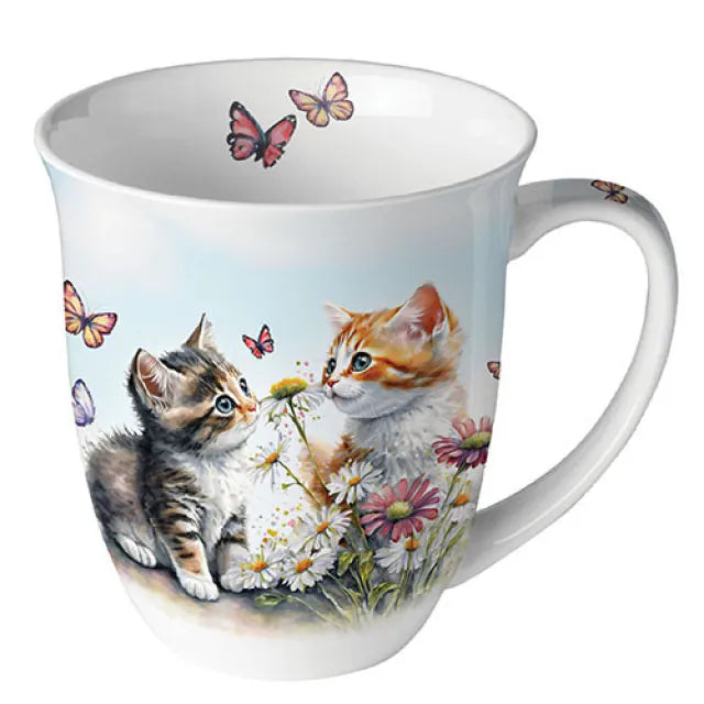 Ambiente - Tasse 0,4 L Kätzchen im Blumenfeld