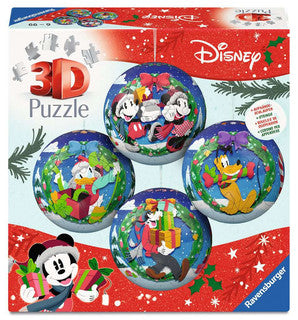 Ravensburger - 3D Puzzle -Ball  -Disney Christmas Set - 4x 54 Teile