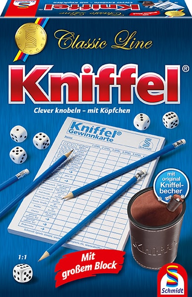 Schmidt Spiele - Classic Line: Kniffel mit großen Würfeln & Block