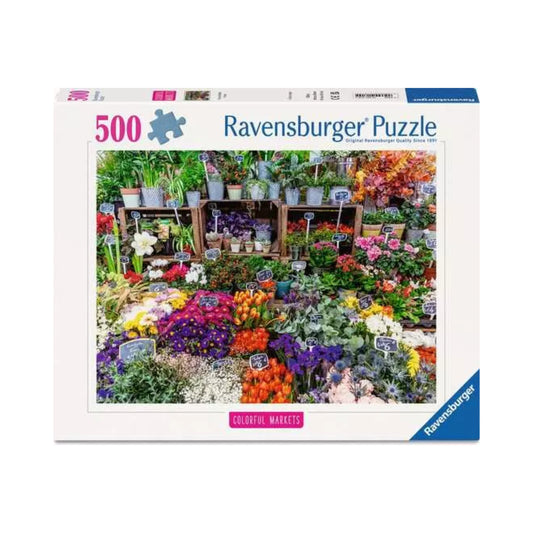 Ravensburger - Colorful Markets - Blumenmarkt Frankreich - Puzzle - 500 Teile