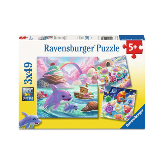 Ravensburger - Süßigkeiten Küste - Kinderpuzzle - 3x49 Teile