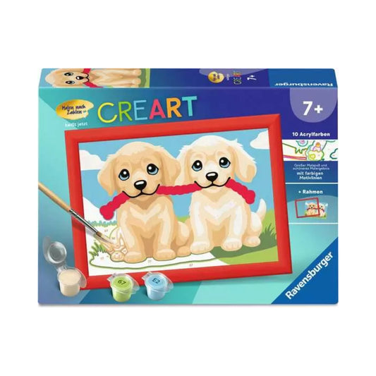 Ravensburger - CREART - Malen nach Zahlen - Spielende Hunde