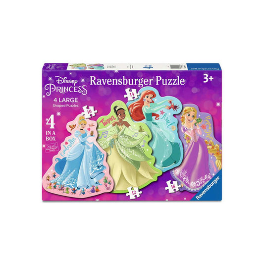 Ravensburger -Disney Princess: Cinderella, Tiana, Ariel & Rapunzel - Puzzle - 4 in a Box