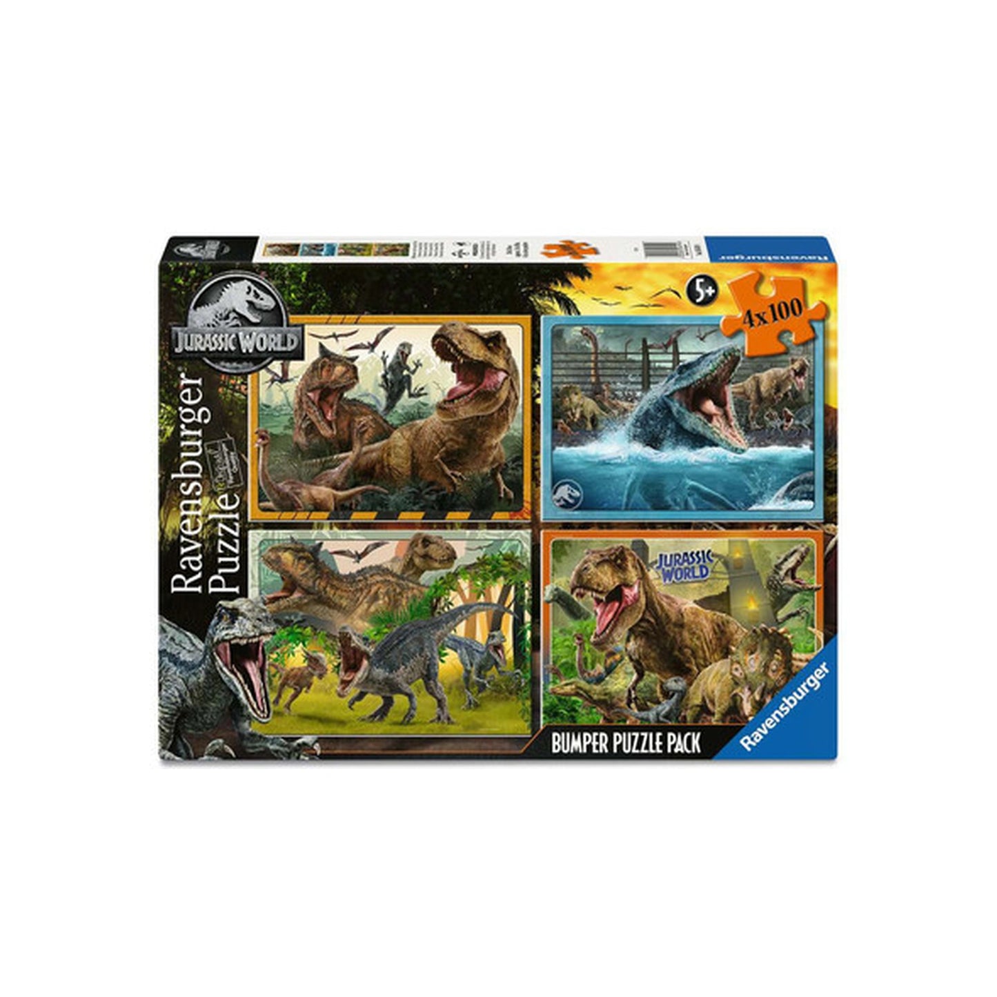 Ravensburger - Jurassic Park: Willkommen in der Jurassic World - Puzzle - 4x 100 Teile