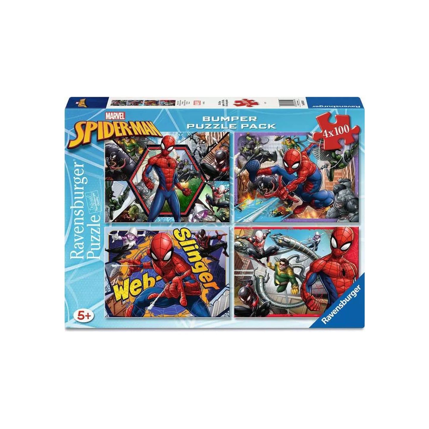 Ravensburger - Spider-Man: Rettung in der Not - Kinderpuzzle - 4x100 Teile