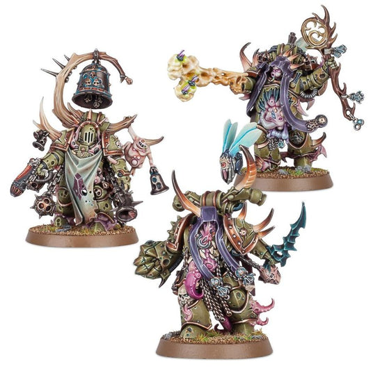 Warhammer 40.000 - Death Guard - Bösartiger Seuchenhexer, Fäulnisglöckner und Seuchenmarine-Champion (Mailorder)