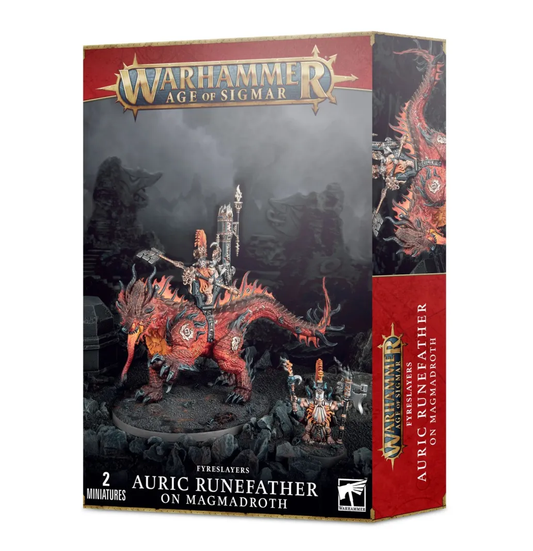 Warhammer Age of Sigmar - Fyreslayers - Goldrunenvater auf Magmadroth (84-23)